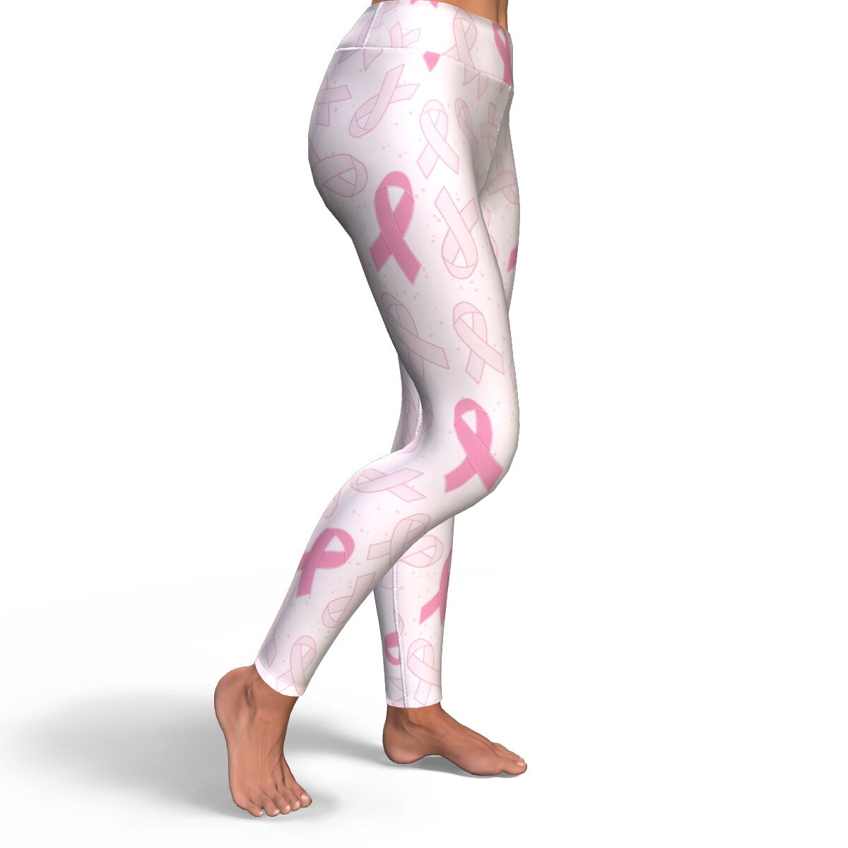 Women's Breast Cancer Pink Ribbons High-waisted Yoga Leggings