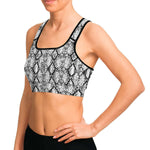 White Snakeskin Sports Bra