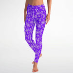 Women's Purple Paisley Bandana High-waisted Yoga Leggings Front