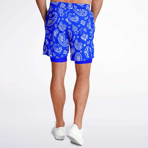 Blue Paisley Shorts