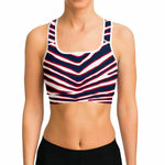 New England Zebra Stripe Sports Bra