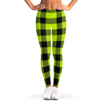 Safety Green Lumberjack Plaid Leggings