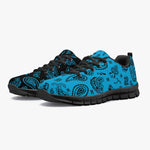 Women's Half Black Blue Paisley Bandana Gym Workout Sneakers Overview
