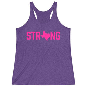 Women's Purple Pink Texas State Strong Fitness Gym Racerback Tank Top