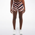 Women's Chicago Football Blue Orange Wild Zebra Stripe Animal Pattern Mid-rise Athletic Booty Shorts