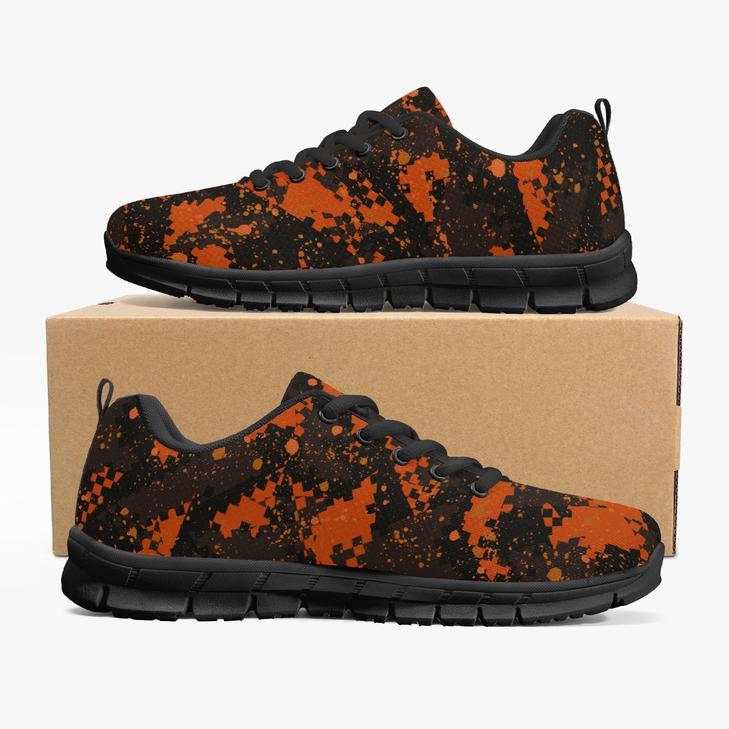 Orange  Digital Camo Sneakers