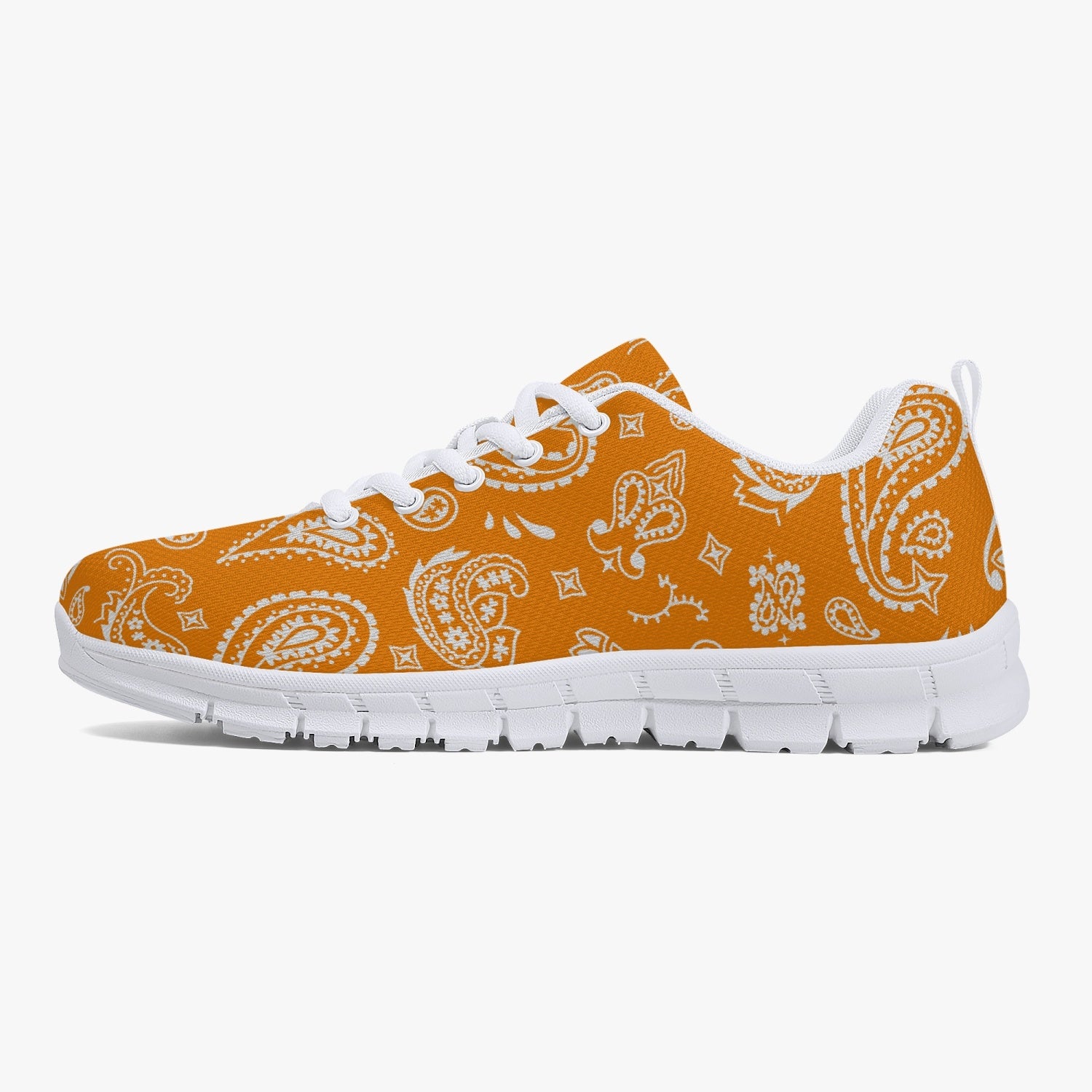 Orange White Paisley Sneakers