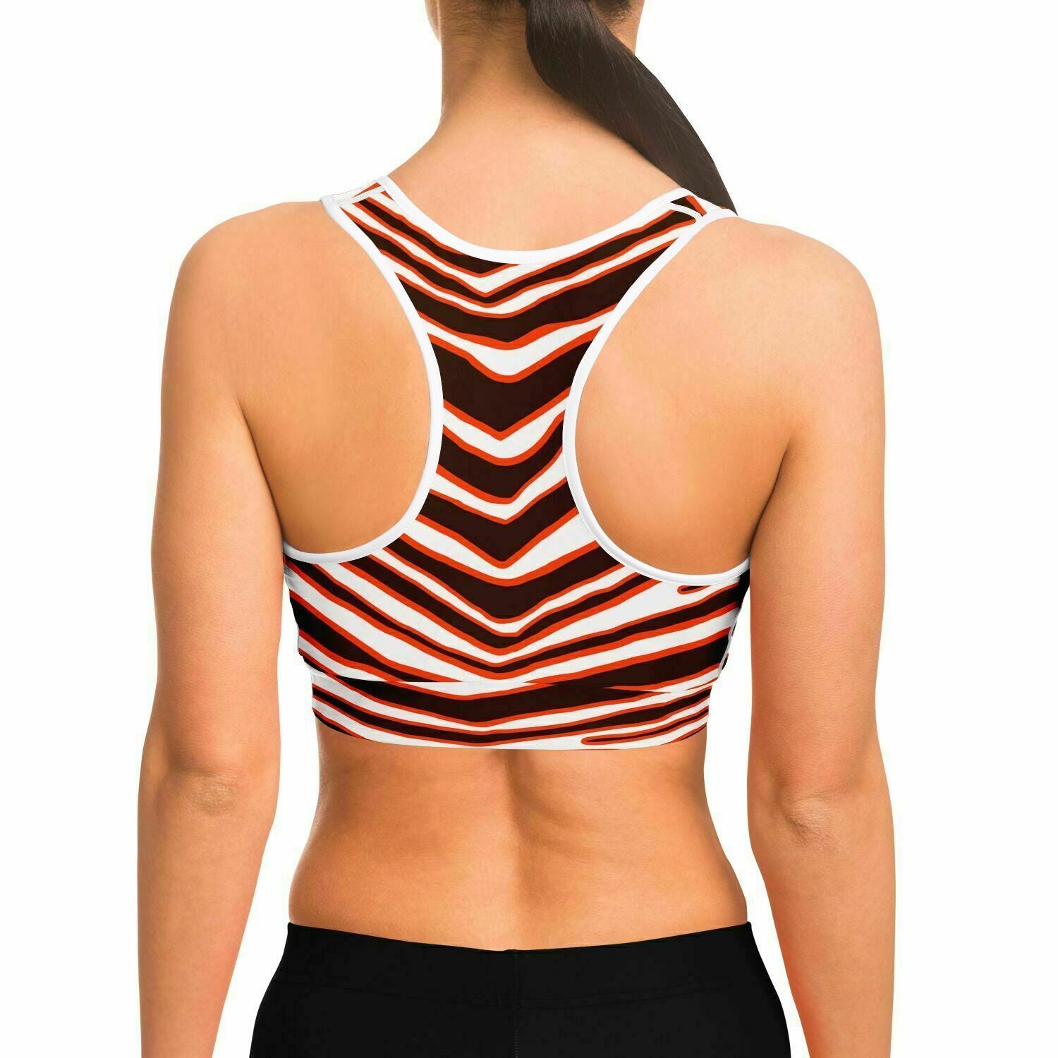 Cleveland Zebra Stripe Sports Bra