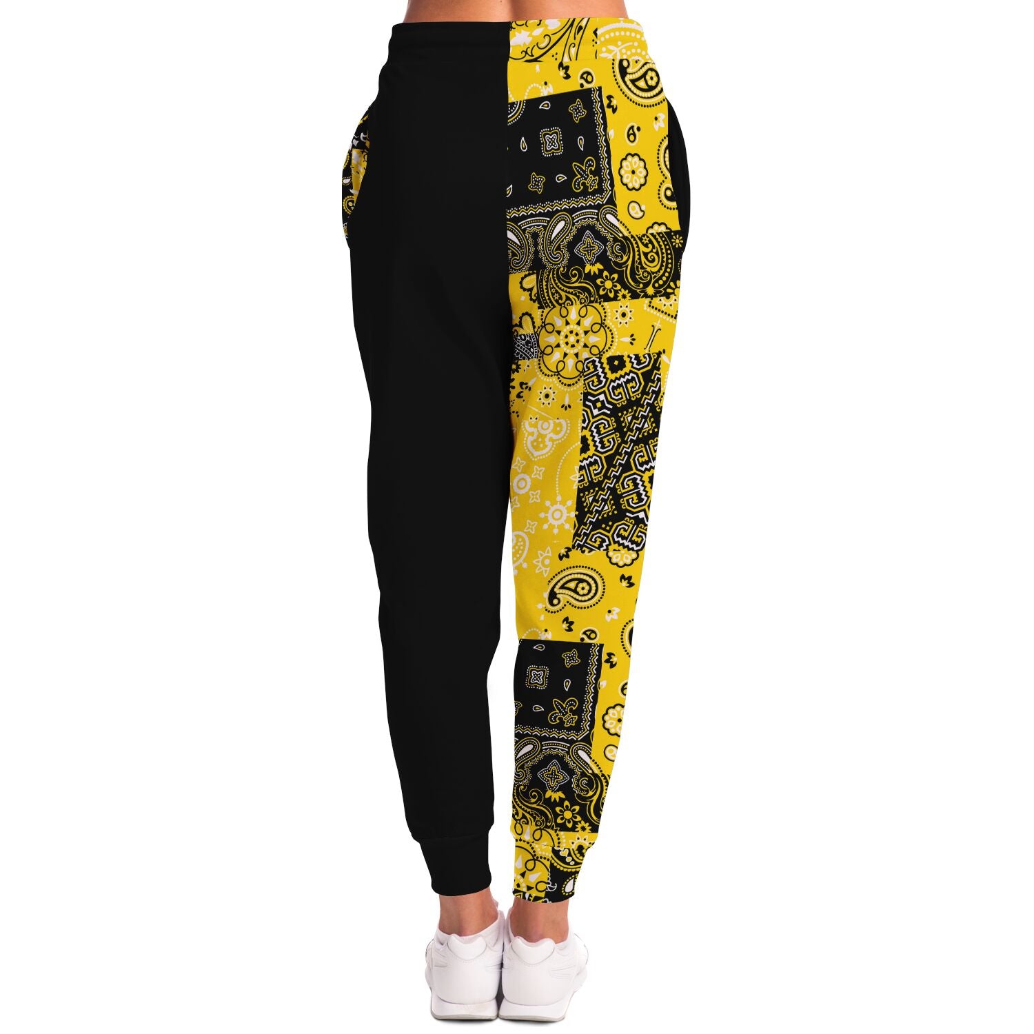 Yellow Two-Tone Patchwork Paisley Joggers