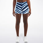 Women's Nashville Tennessee Football Blue Zebra Stripe Animal Pattern Mid-rise Athletic Booty Shorts