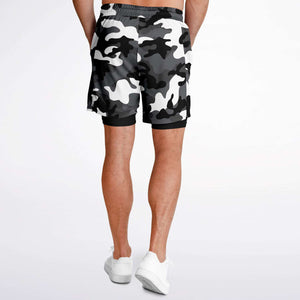 Black White Camo Shorts