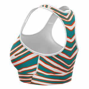 Miami Zebra Stripe Sports Bra