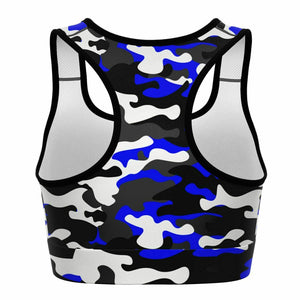 Urban Jungle Blue Camo Sports Bra