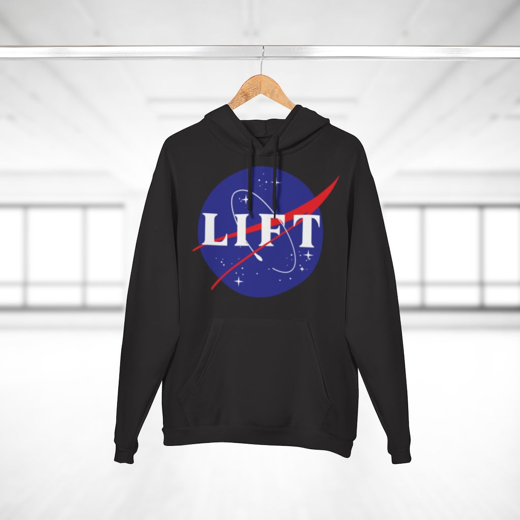 Black NASA LIFT Heavy Space Gym Workout Unisex Hoodie Hangar