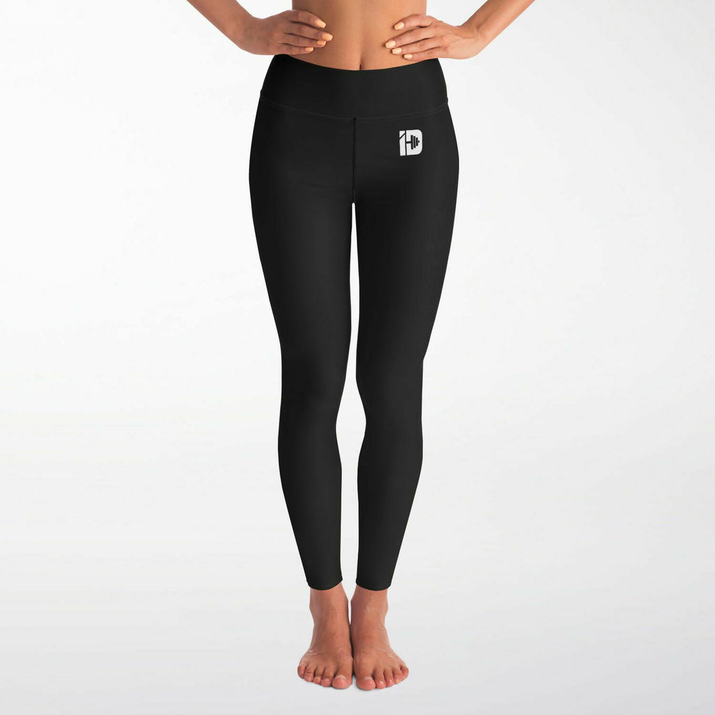 Women's Black Iron Discipline Logo High-waisted Yoga Leggings