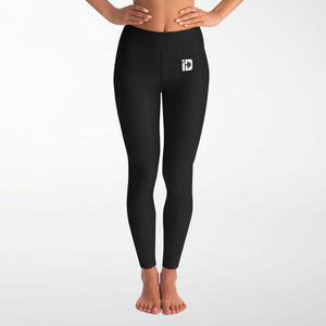 Women's Black Iron Discipline Logo High-waisted Yoga Leggings