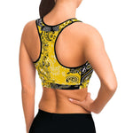 Yellow Paisley Patchwork Sports Bra