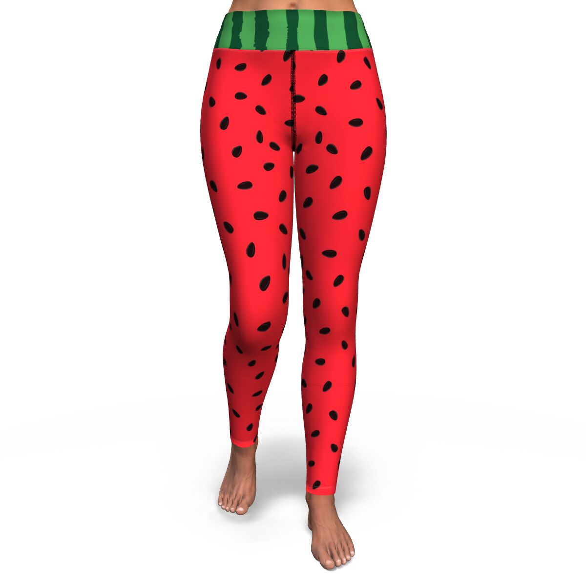 Women's Juicy Watermelon Slice High-waisted Yoga Leggings Front