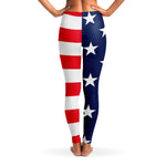 Women's United States American Flag USA National Pride Yoga Leggings Back
