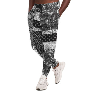 Black & White Paisley Patchwork Joggers