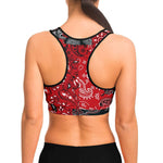 Red Paisley Patchwork Sports Bra