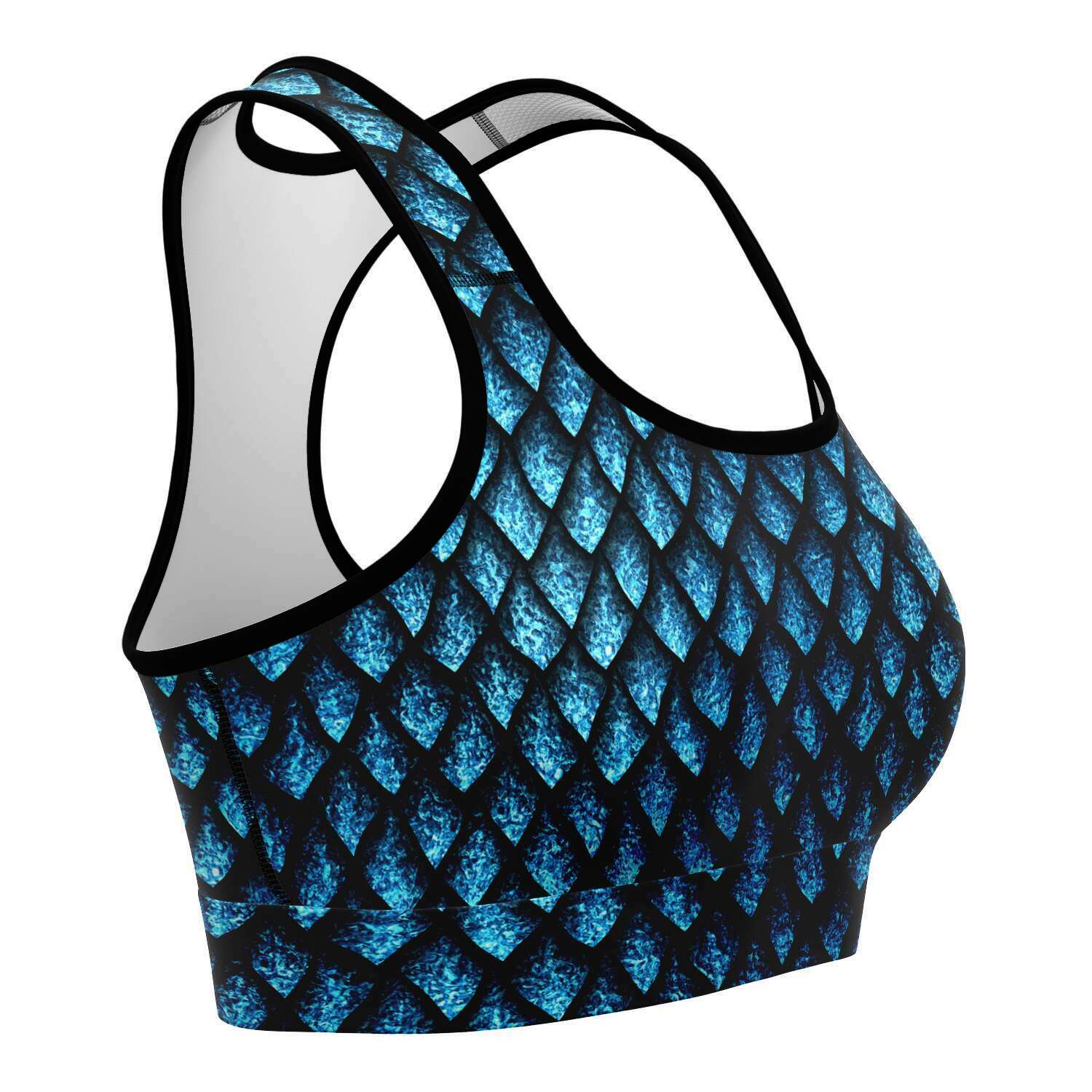 Women's Blue Mother Of Dragons Athletic Sports Bra Right