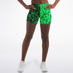 Mint Green Highlighter Paisley Athletic Shorts