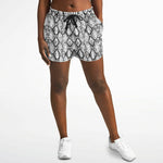 White Snakeskin Running Shorts