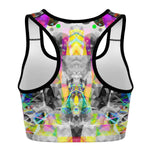 Women's Scrambled Digital TV Signal Athletic Sports Bra Back