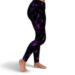 Women's Black Purple Wicked Storm High-waisted Yoga Leggings Right