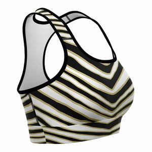 New Orleans Zebra Stripe Sports Bra