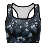 Women's Winter Soldier Camouflage Athletic Sports Bra Front