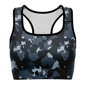 Women's Winter Soldier Camouflage Athletic Sports Bra Front