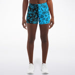 Half Black Blue Paisley Shorts