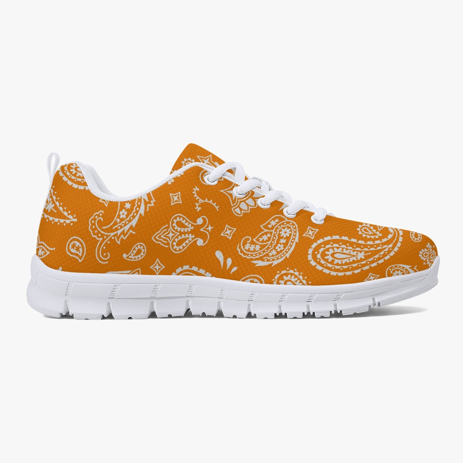 Orange White Paisley Sneakers