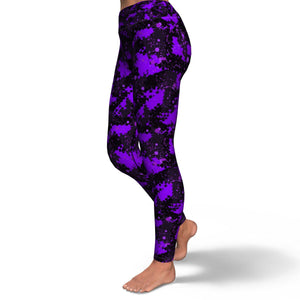 Women's Purple Digital Camouflage High-waisted Yoga Leggings Left