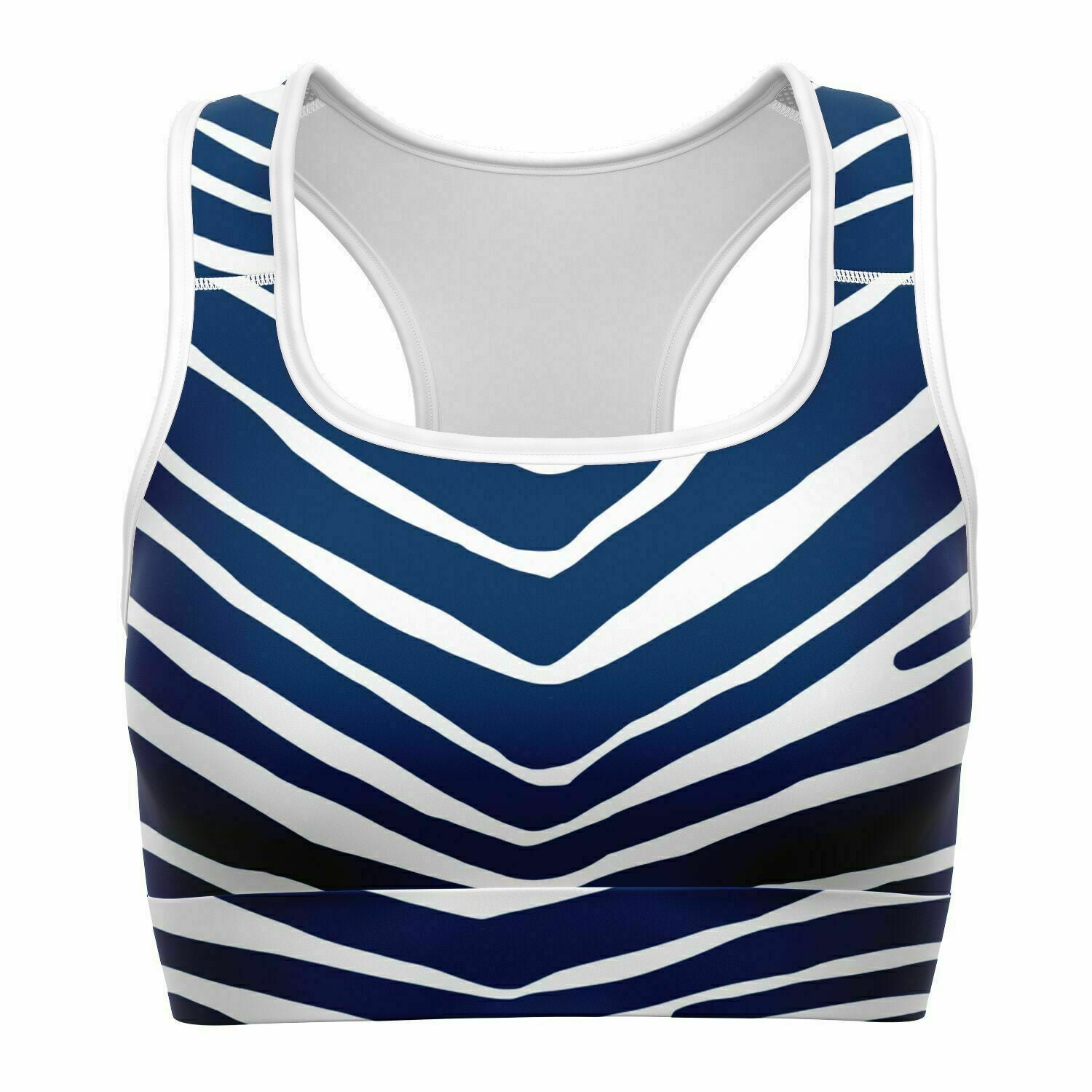 Women's Indianapolis Indiana Football Zebra Stripe Animal Pattern Sports Bra