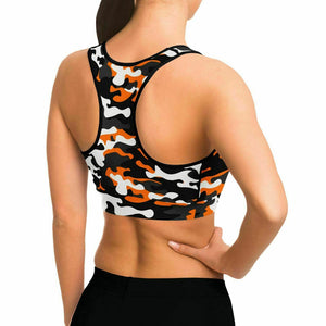 Urban Jungle Orange Camo Sports Bra