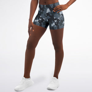 Women's Mid-rise Winter Soldier Camouflage Athletic Booty Shorts
