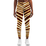 Women's Washington Football Maroon Gold Wild Zebra Stripe Animal Pattern Athletic Mid-rise Yoga Leggings