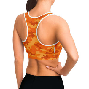 All Orange Camo Sports Bra