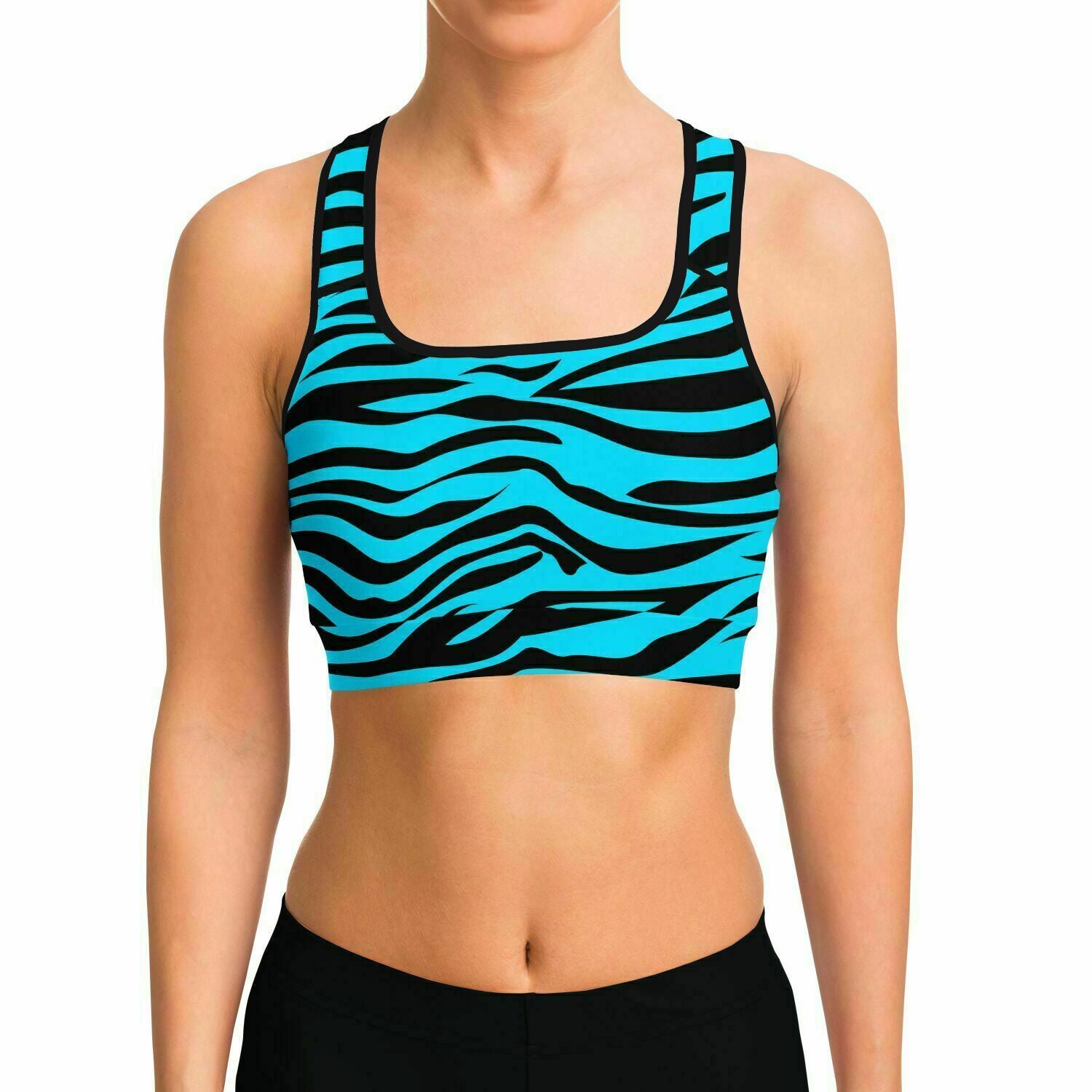 Blue Eye Of The Tiger Sports Bra