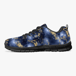 Blue Gold Flake Galaxy Sneakers