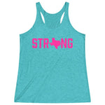 Women's Teal Pink Texas State Strong Fitness Gym Racerback Tank Top