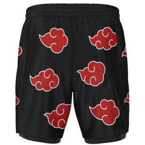 Red Anime Clouds Shorts