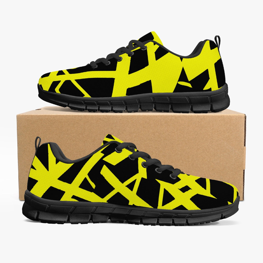 Unisex 80s EVH Yellow Bumble Bee Rock Roll Music Frankenstrat Guitar Stripes Running Shoes Sneakers