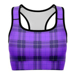 Women's Purple All Girls Prep School Plaid Sports Bra