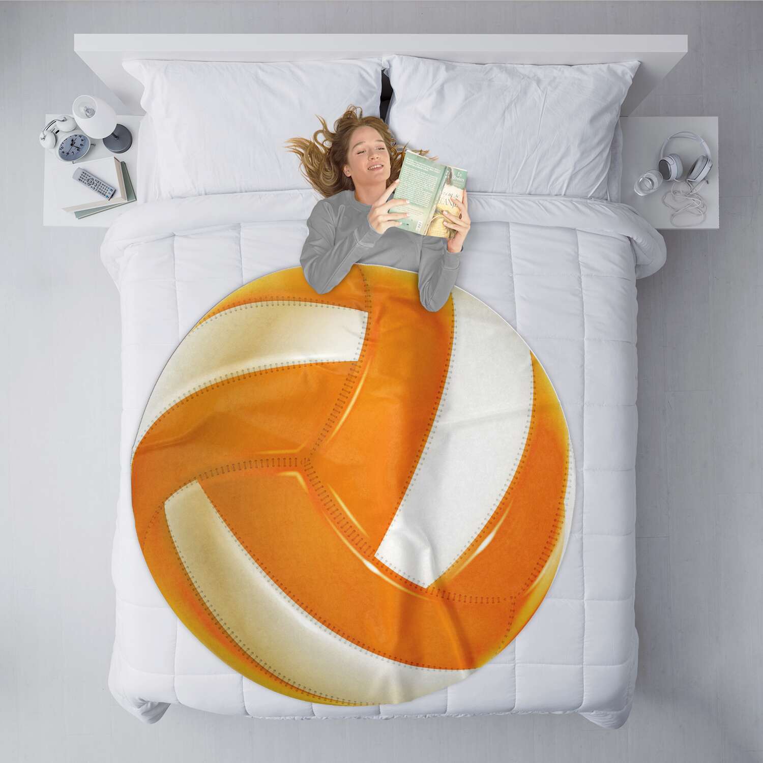 Orange Volleyball Winter Blanket