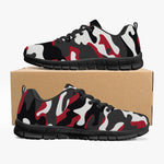 Women's Urban Jungle Red White Black Camouflage Running Shoes Sneakers