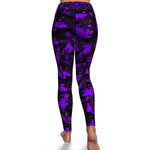 Women's Purple Digital Camouflage High-waisted Yoga Leggings Back